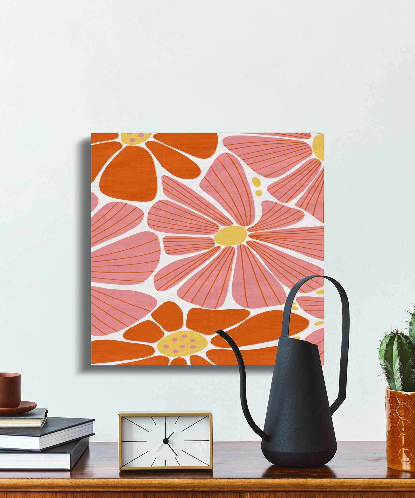Premium Poster of Vibrant Abstract Floral Wall Art Canvas Wraps