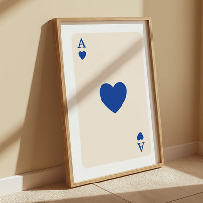 Premium Poster of Ace of Hearts Playing Card Art Print Posters