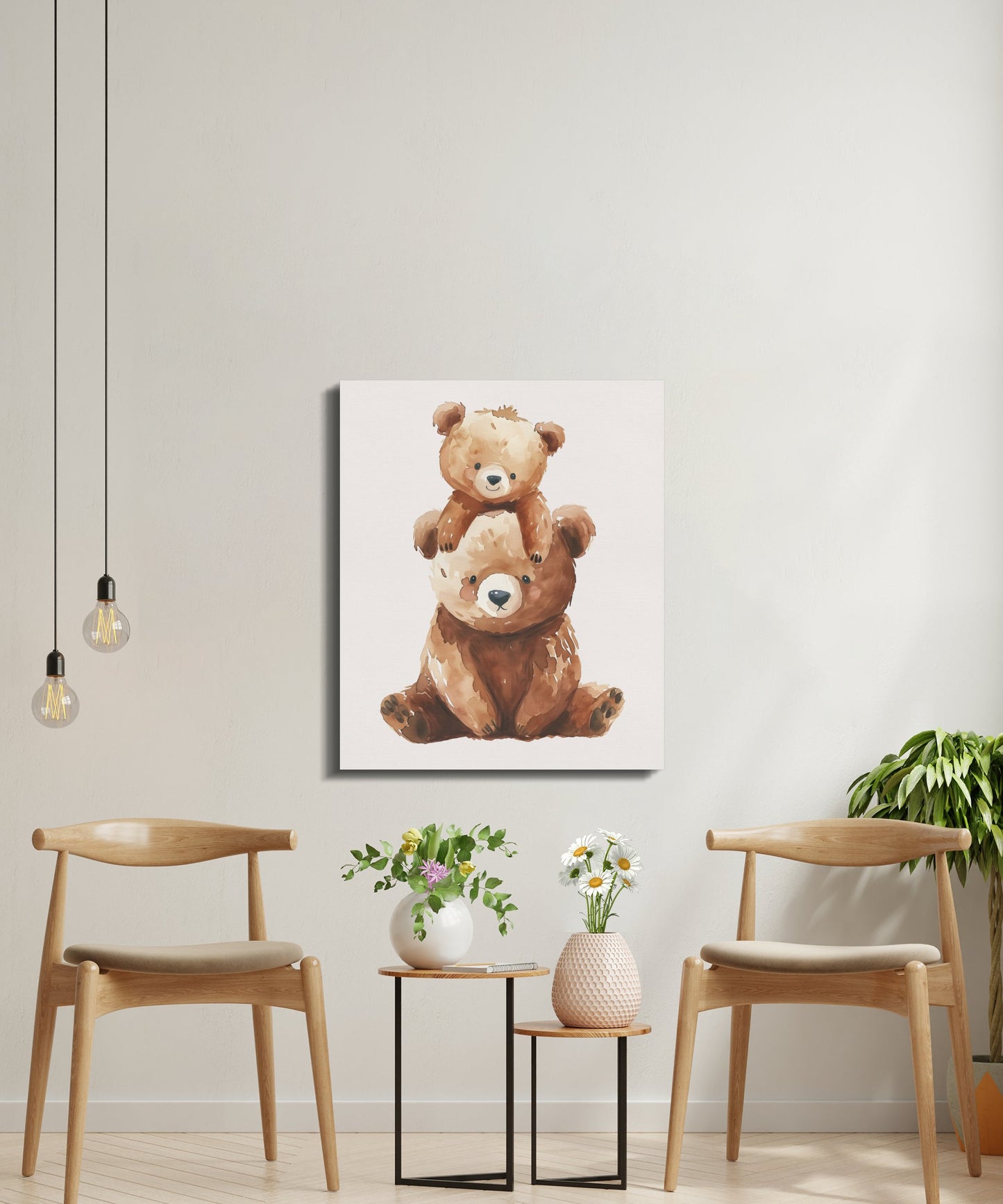 Premium Poster of Adorable Teddy Bears Nursery Wall Art Canvas Wraps