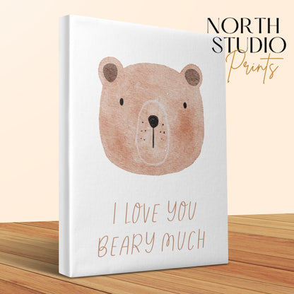 Premium Poster of I Love You Beary Much Nursery Wall Art Canvas Wraps