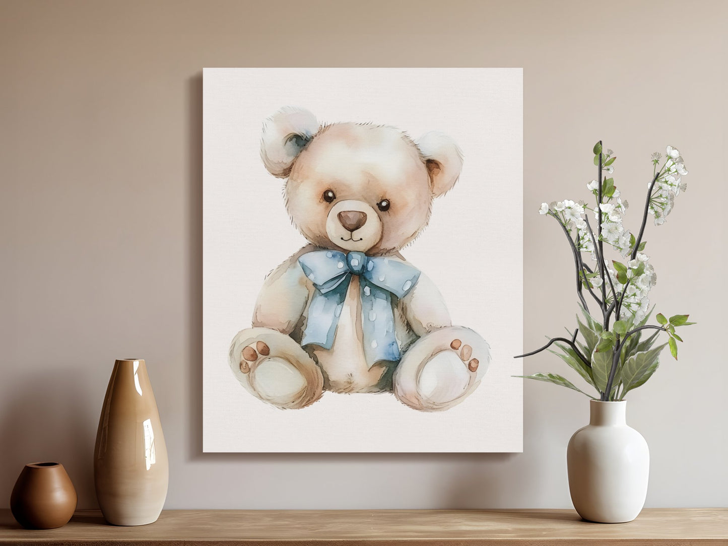 Premium Poster of Adorable Teddy Bear Nursery Wall Art Canvas Wraps