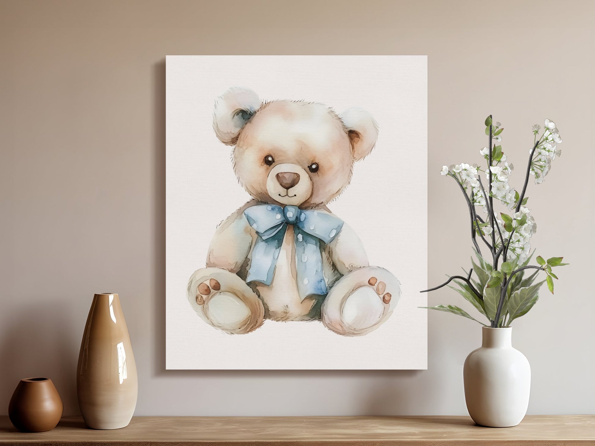 Premium Poster of Adorable Teddy Bear Nursery Wall Art Canvas Wraps