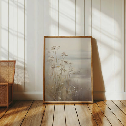 Premium Poster of Serene Coastal Landscape with Wildflowers Posters