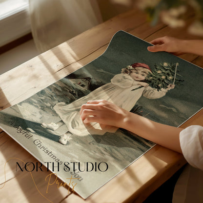Premium Poster of A Joyful Christmas to You Vintage Art Holiday Posters
