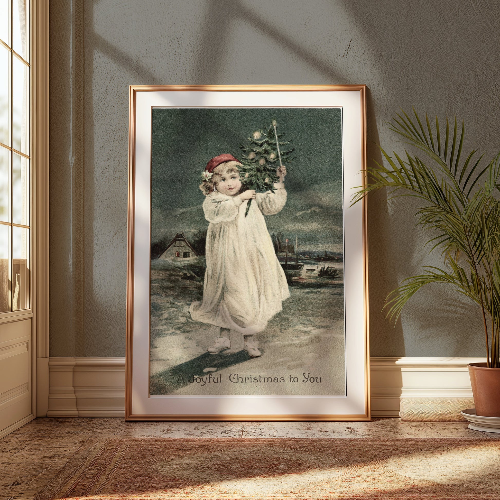 Premium Poster of A Joyful Christmas to You Vintage Art Holiday Posters