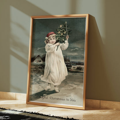 Premium Poster of A Joyful Christmas to You Vintage Art Holiday Posters