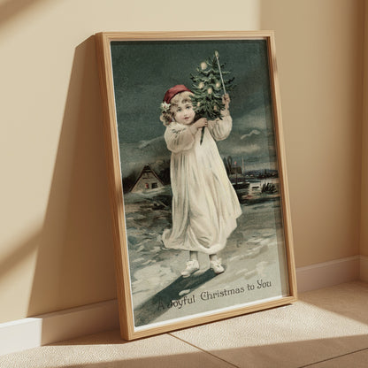 Premium Poster of A Joyful Christmas to You Vintage Art Holiday Posters
