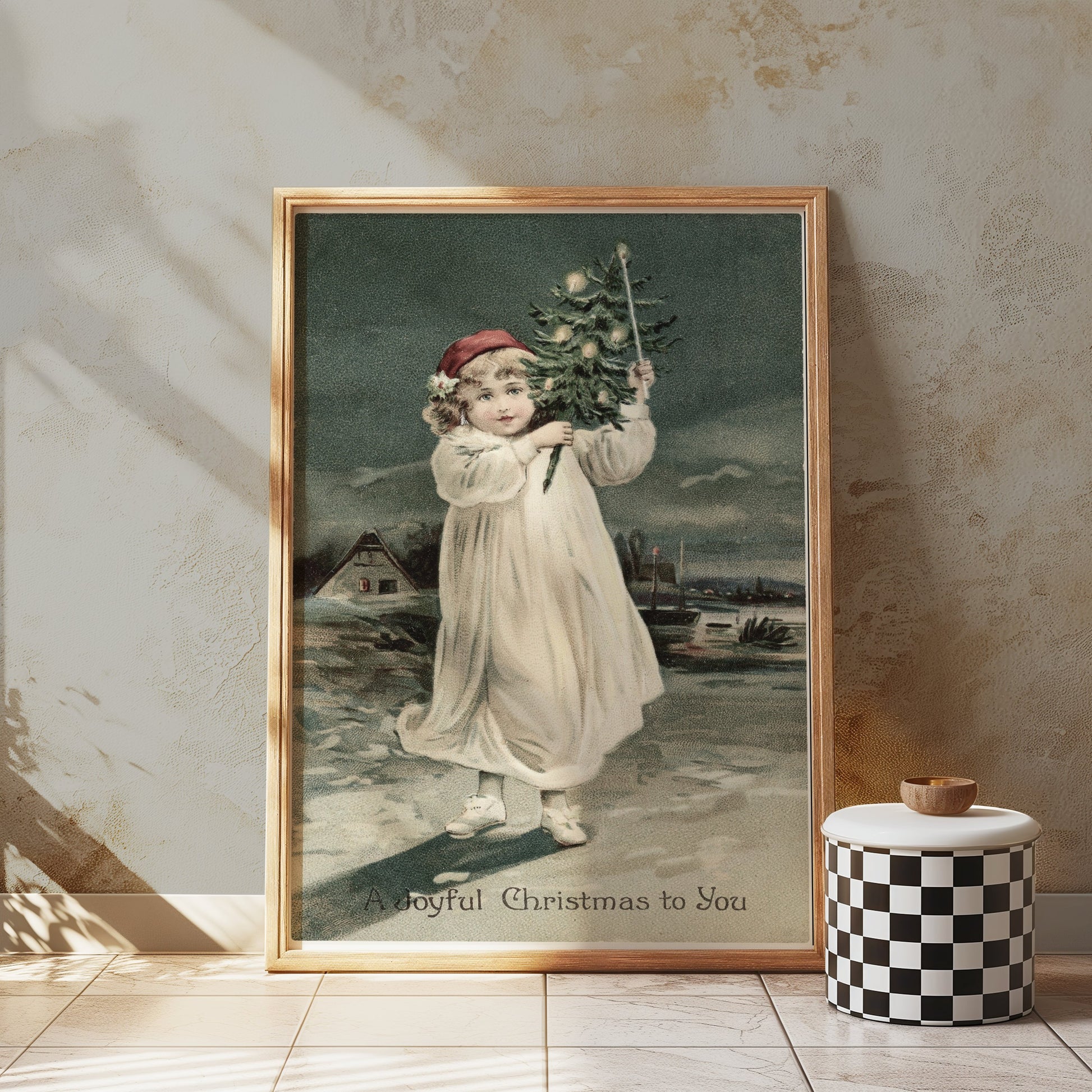Premium Poster of A Joyful Christmas to You Vintage Art Holiday Posters