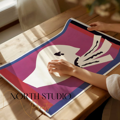 Premium Poster of Abstract Art Print Purple and Red with White Accents Posters