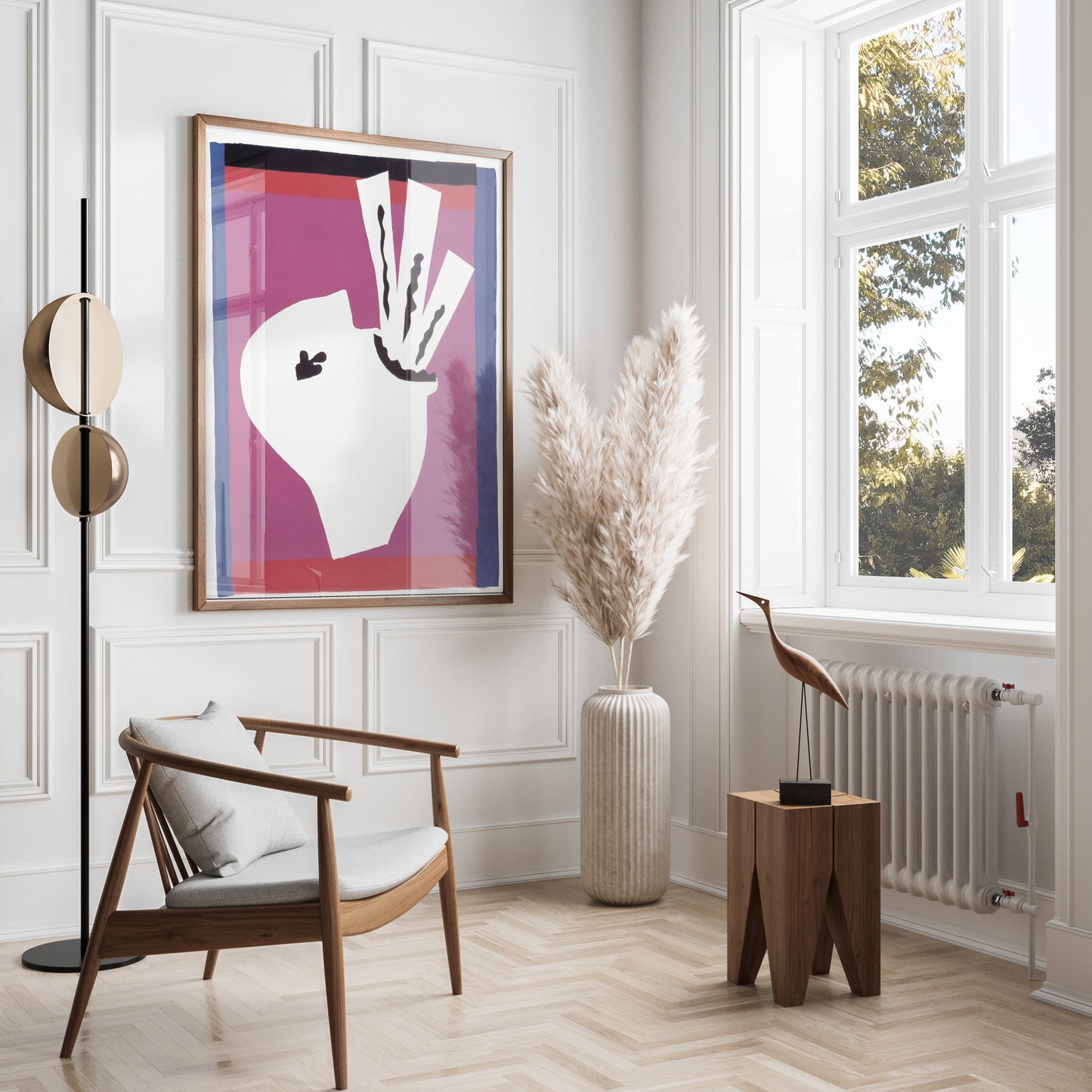 Premium Poster of Abstract Art Print Purple and Red with White Accents Posters