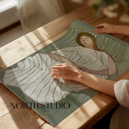 Premium Poster of Abstract Art of a Sleeping Woman Design Posters