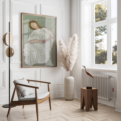 Premium Poster of Abstract Art of a Sleeping Woman Design Posters