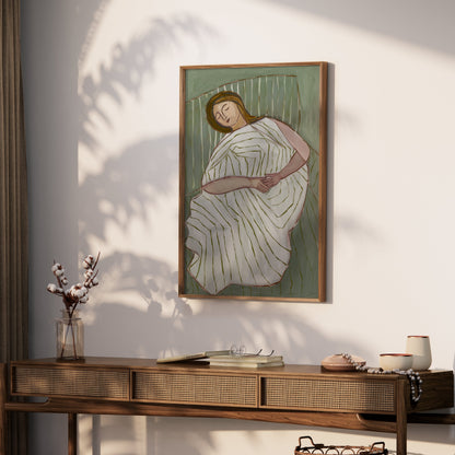 Premium Poster of Abstract Art of a Sleeping Woman Design Posters