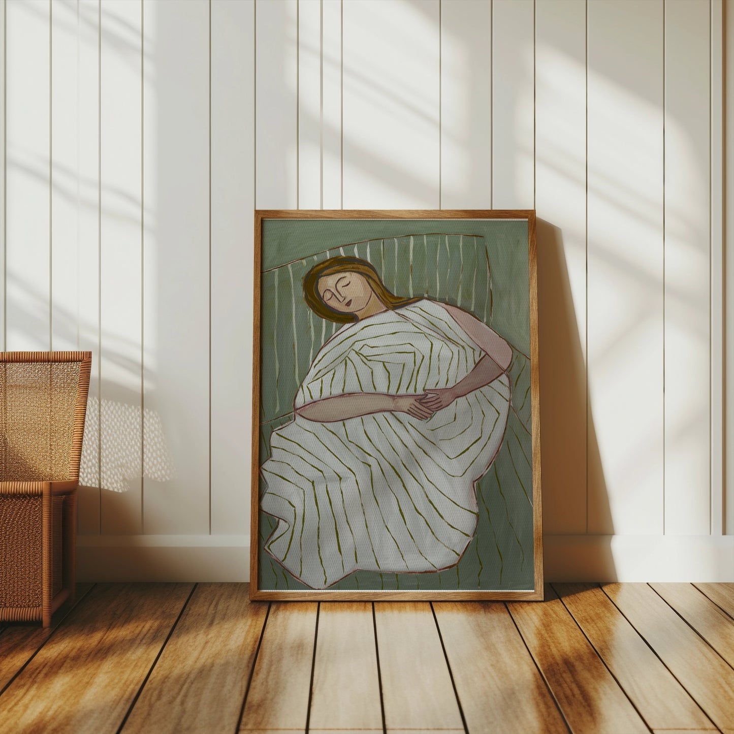 Premium Poster of Abstract Art of a Sleeping Woman Design Posters