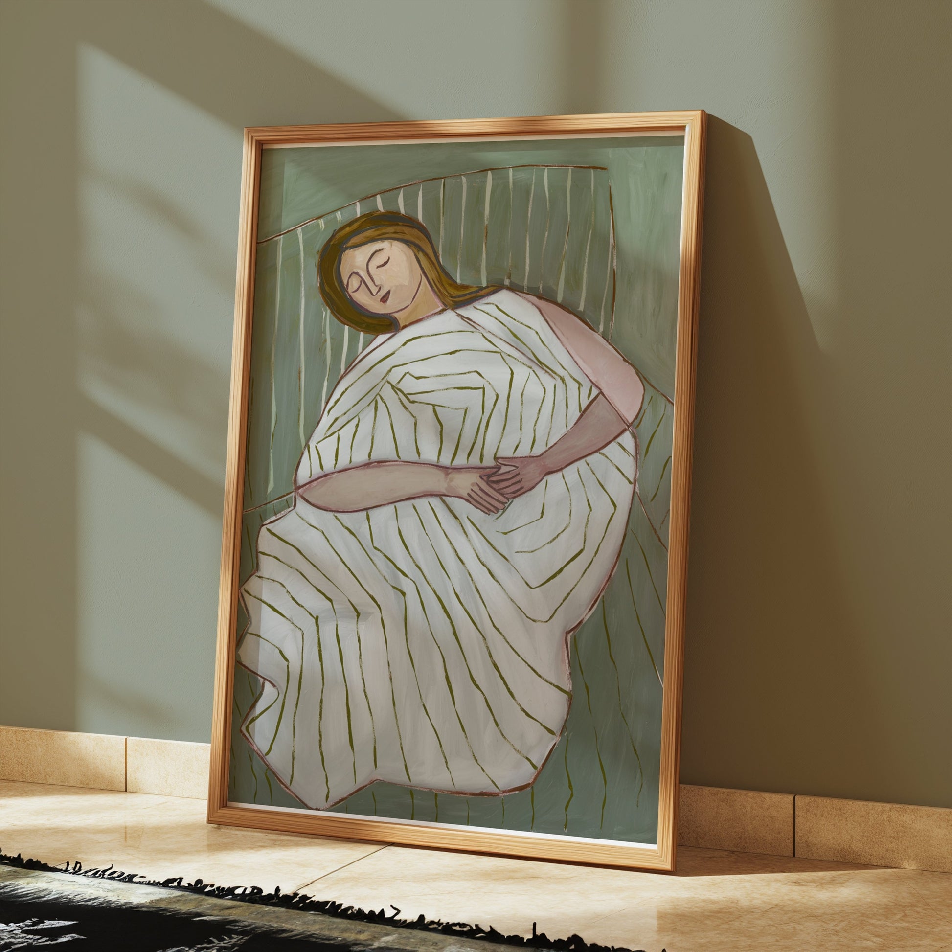 Premium Poster of Abstract Art of a Sleeping Woman Design Posters