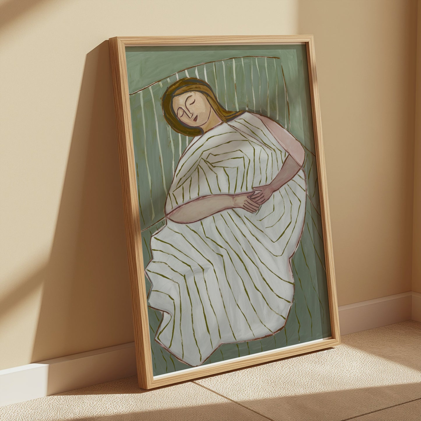 Premium Poster of Abstract Art of a Sleeping Woman Design Posters