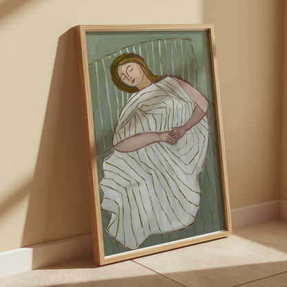 Premium Poster of Abstract Art of a Sleeping Woman Design Posters