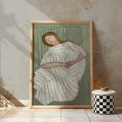 Premium Poster of Abstract Art of a Sleeping Woman Design Posters
