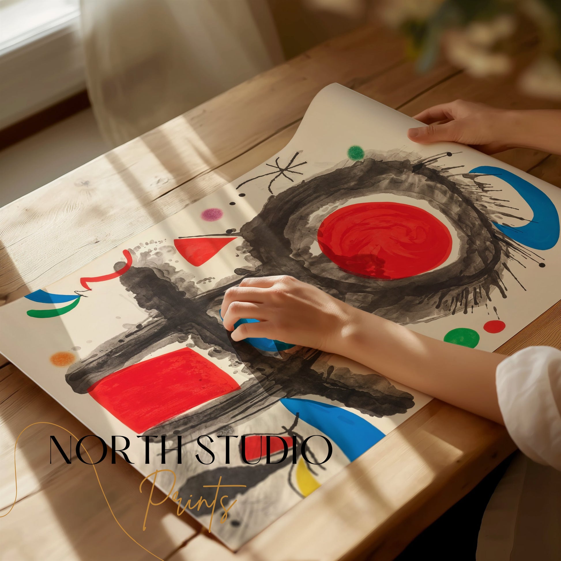 Premium Poster of Abstract Art with Bold Primary Colors Posters