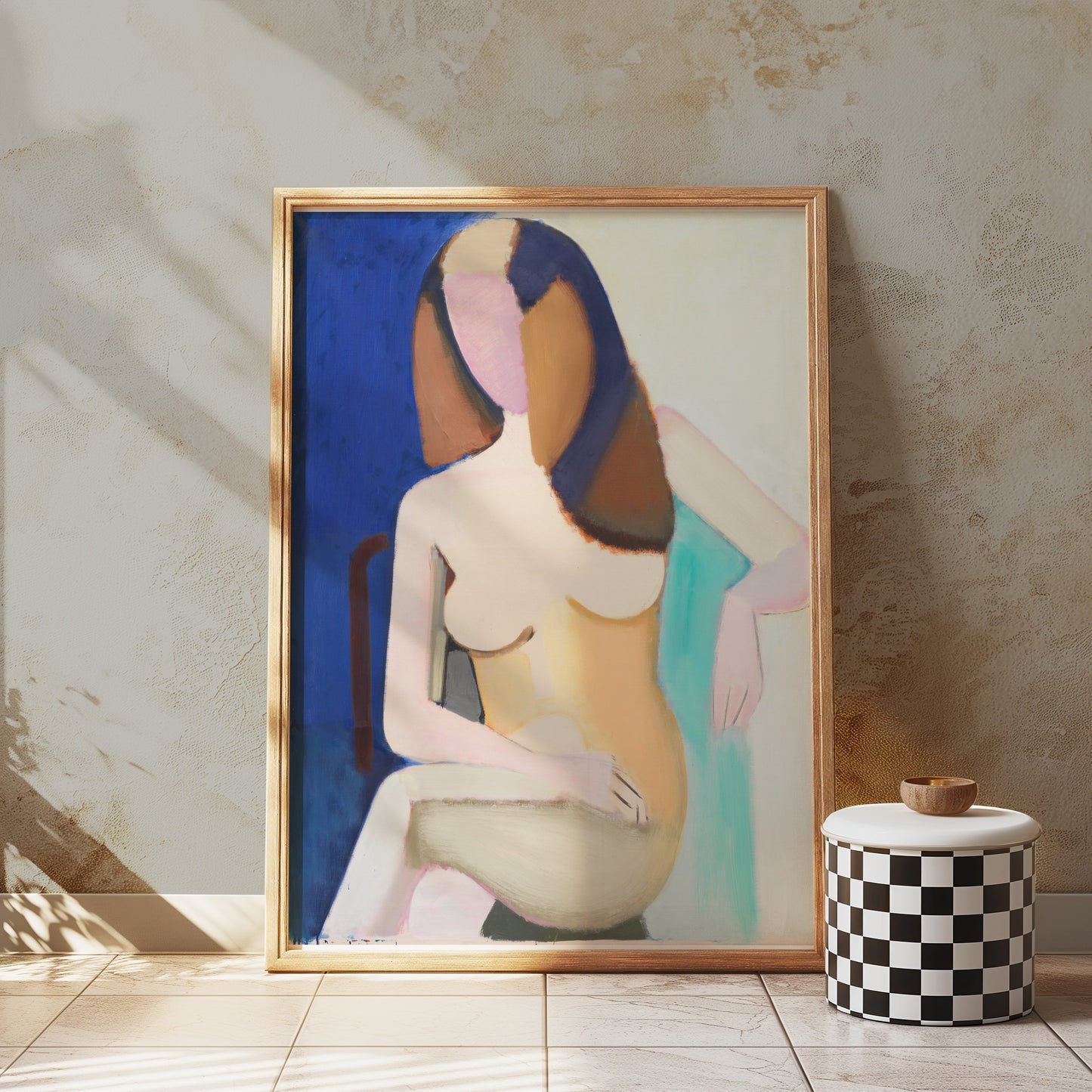 Premium Poster of Abstract Artistic Nude Woman Sitting on Chair Posters