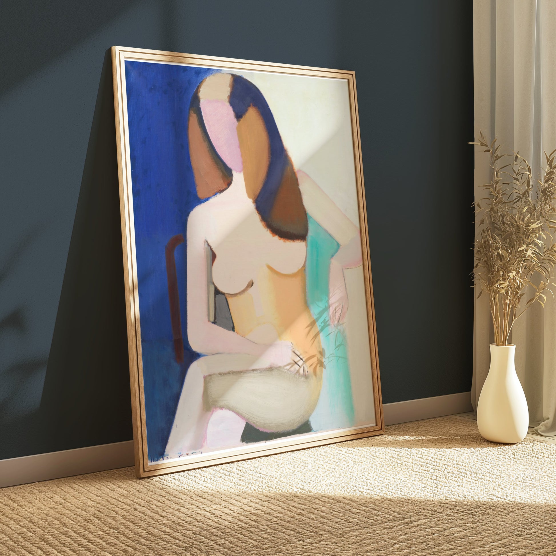 Premium Poster of Abstract Artistic Nude Woman Sitting on Chair Posters