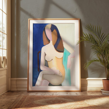 Premium Poster of Abstract Artistic Nude Woman Sitting on Chair Posters