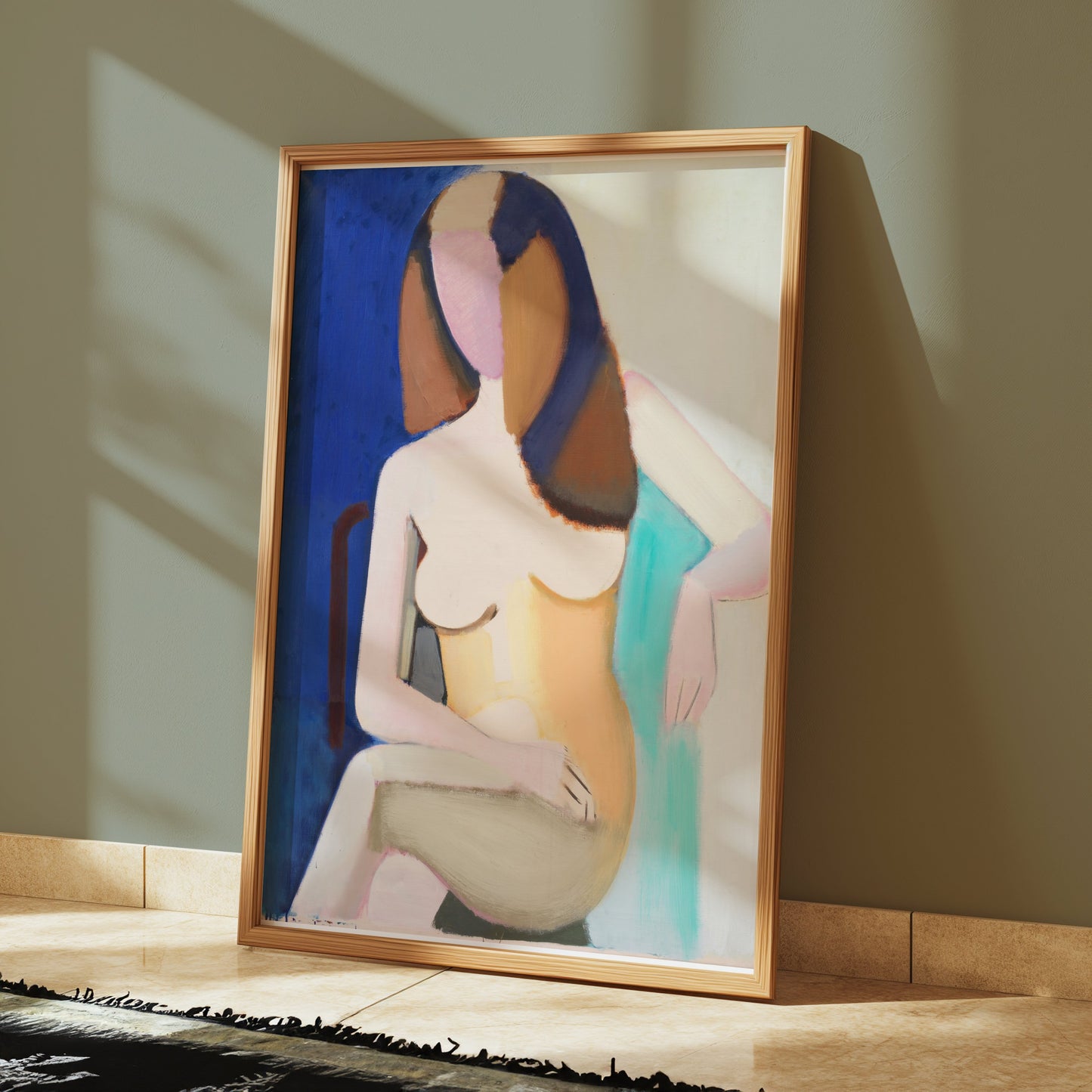 Premium Poster of Abstract Artistic Nude Woman Sitting on Chair Posters