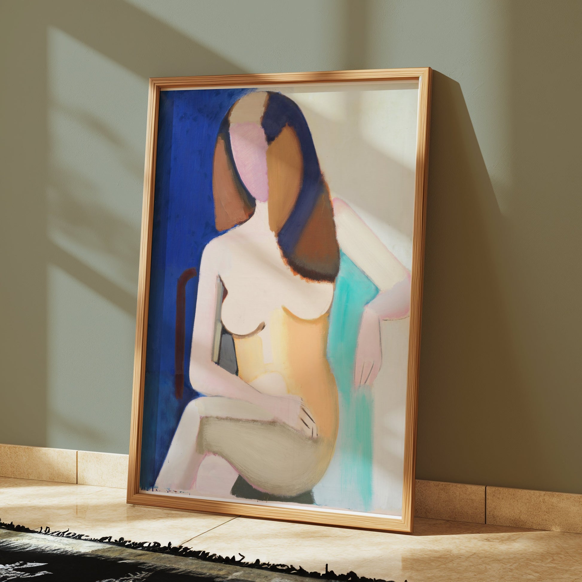 Premium Poster of Abstract Artistic Nude Woman Sitting on Chair Posters