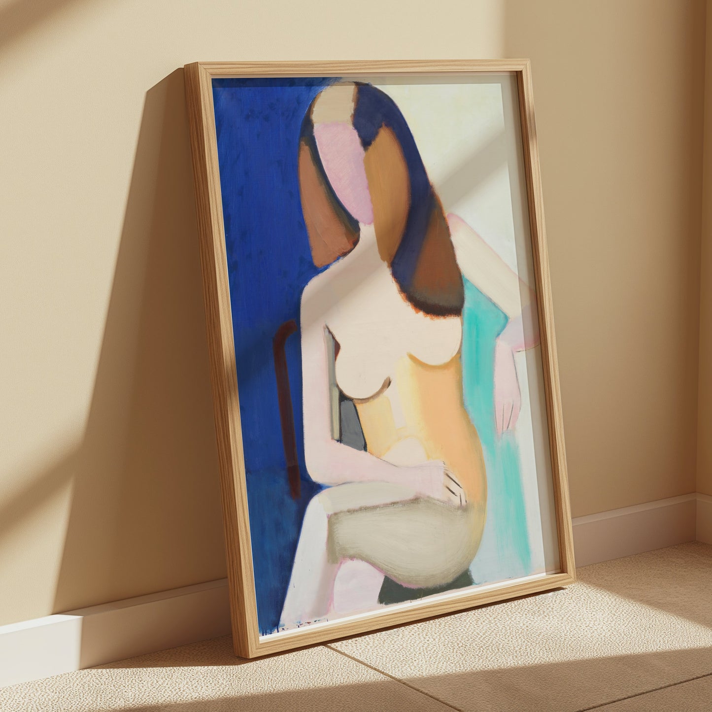 Premium Poster of Abstract Artistic Nude Woman Sitting on Chair Posters