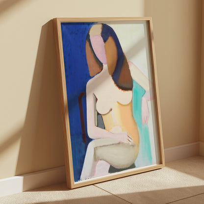 Premium Poster of Abstract Artistic Nude Woman Sitting on Chair Posters