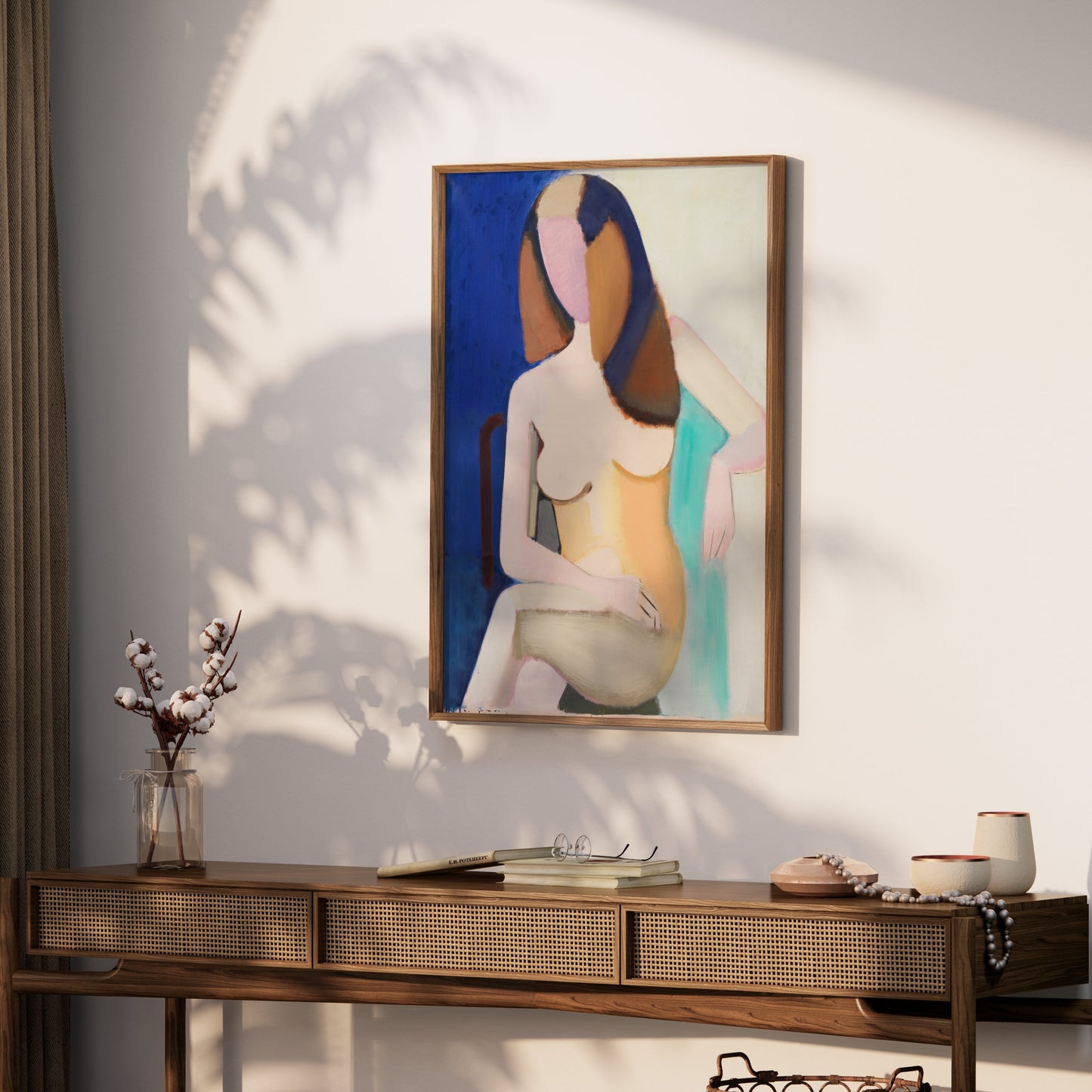 Premium Poster of Abstract Artistic Nude Woman Sitting on Chair Posters