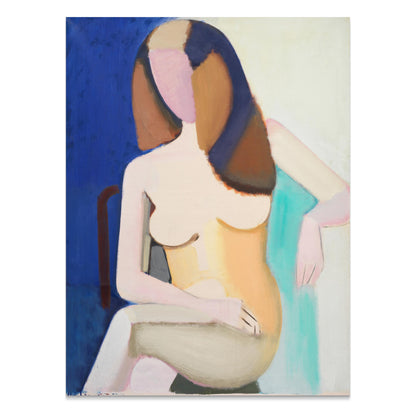 Premium Poster of Abstract Artistic Nude Woman Sitting on Chair Posters