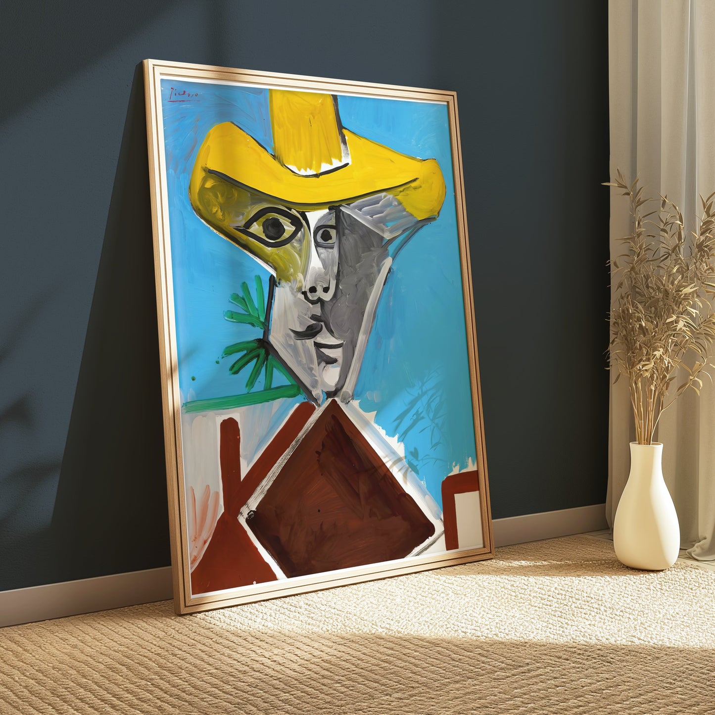 Premium Poster of Abstract Artistic Portrait with Yellow Hat Posters