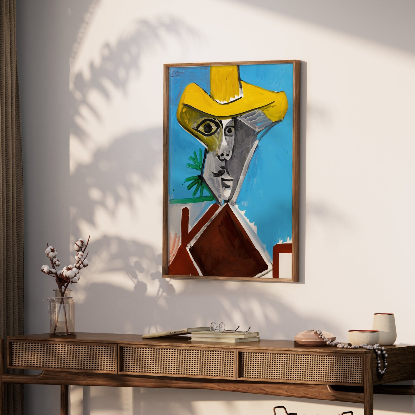 Premium Poster of Abstract Artistic Portrait with Yellow Hat Posters