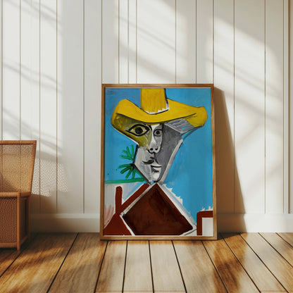 Premium Poster of Abstract Artistic Portrait with Yellow Hat Posters