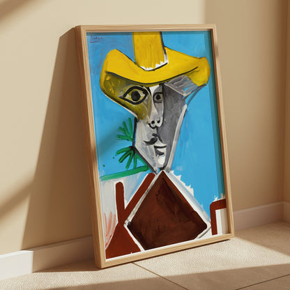 Premium Poster of Abstract Artistic Portrait with Yellow Hat Posters