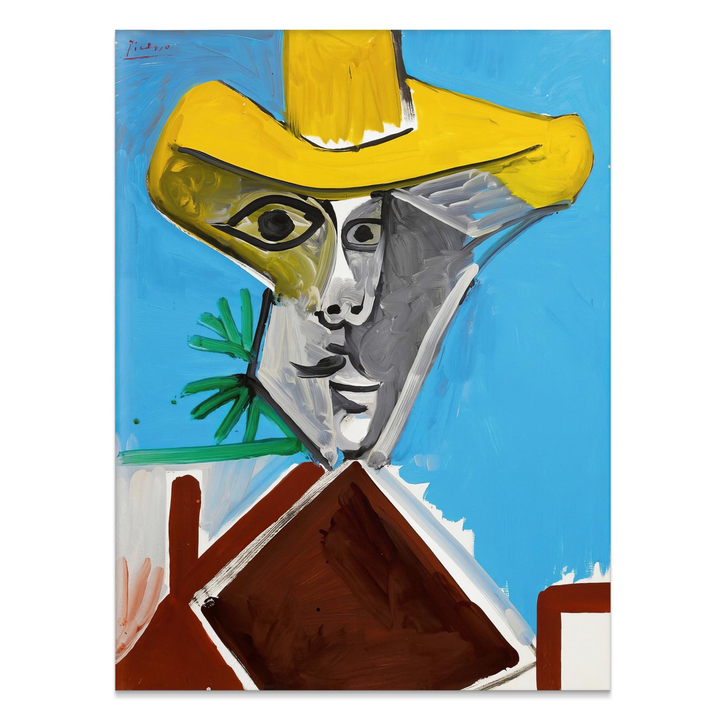 Premium Poster of Abstract Artistic Portrait with Yellow Hat Posters