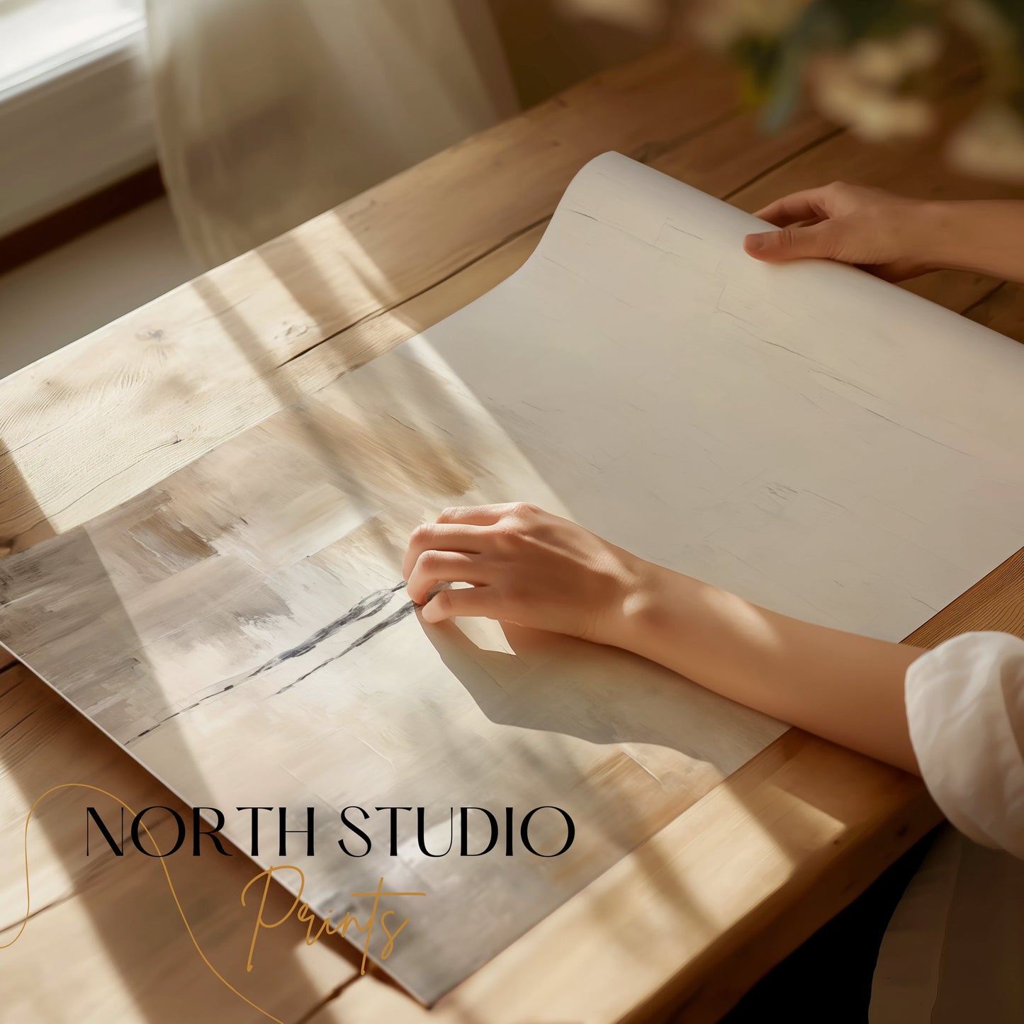 Premium Poster of Abstract Artwork with Two Figures Acrylic Prints Posters