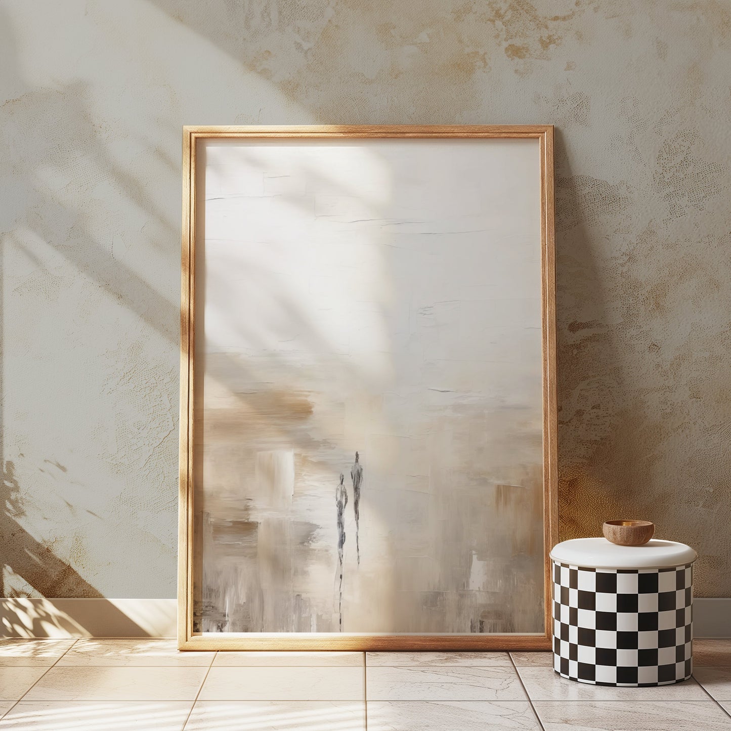 Premium Poster of Abstract Artwork with Two Figures Acrylic Prints Posters