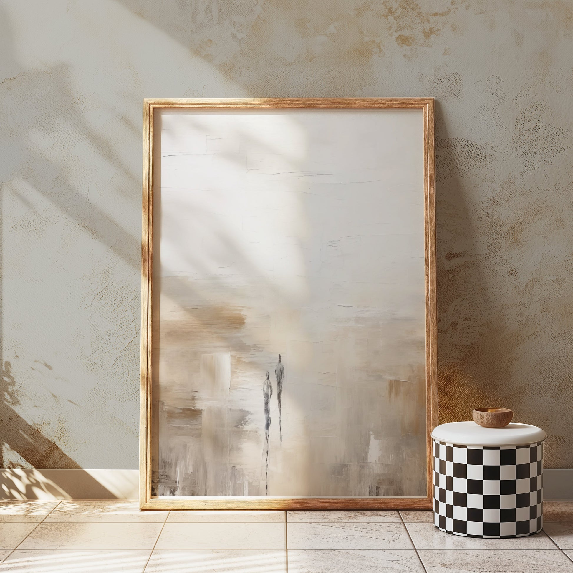 Premium Poster of Abstract Artwork with Two Figures Acrylic Prints Posters