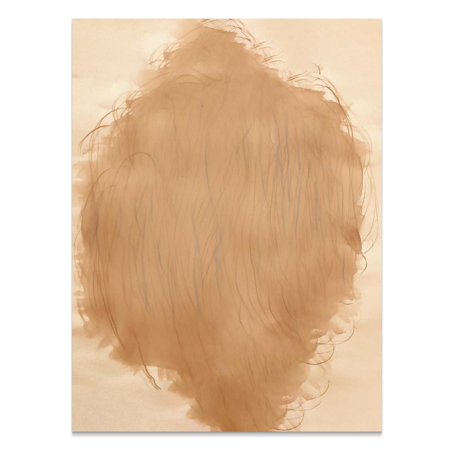 Premium Poster of Abstract Beige Art with Wispy Lines Aesthetic Posters