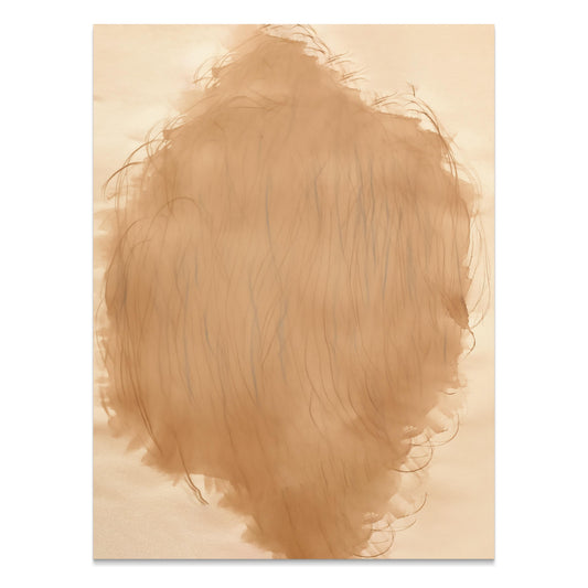 Premium Poster of Abstract Beige Art with Wispy Lines Aesthetic Posters