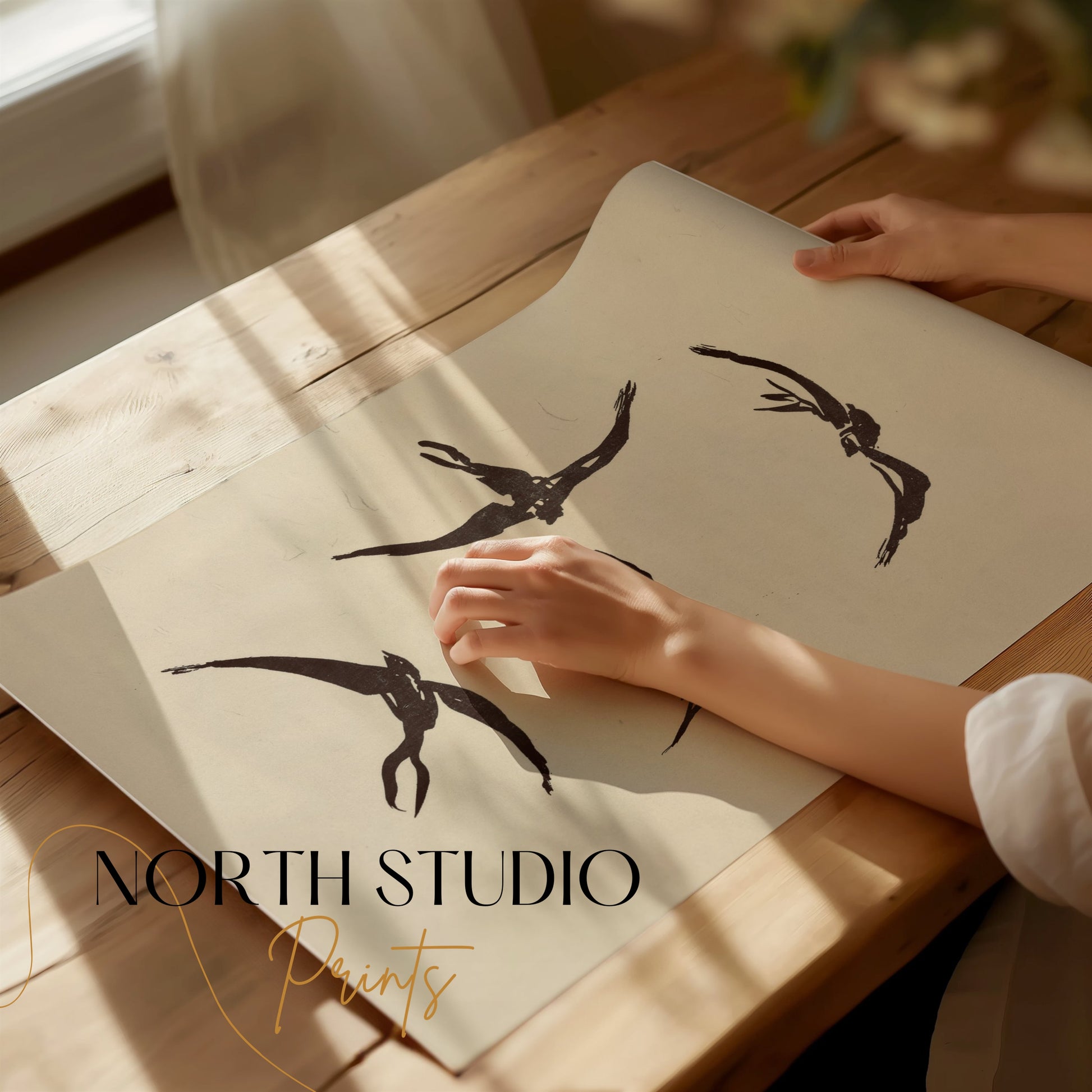 Premium Poster of Abstract Bird Shapes Wall Art Decorative Posters