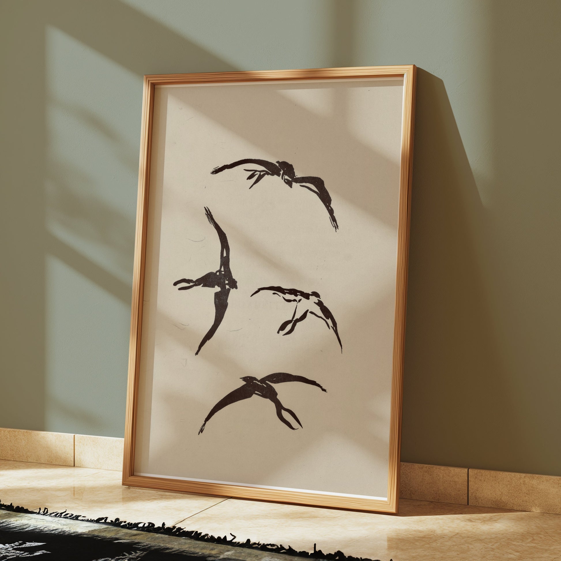 Premium Poster of Abstract Bird Shapes Wall Art Decorative Posters