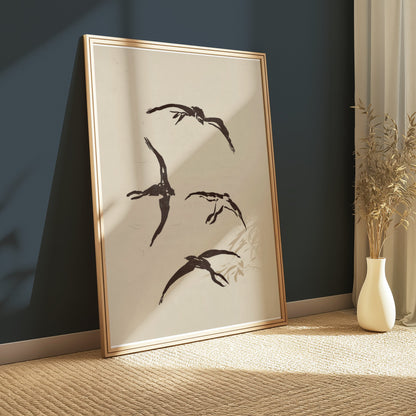 Premium Poster of Abstract Bird Shapes Wall Art Decorative Posters