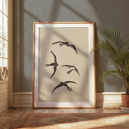 Premium Poster of Abstract Bird Shapes Wall Art Decorative Posters