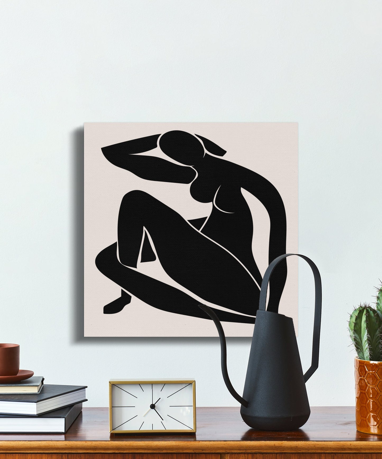 Premium Poster of Abstract Black Silhouette Feminine Design Canvas Wraps