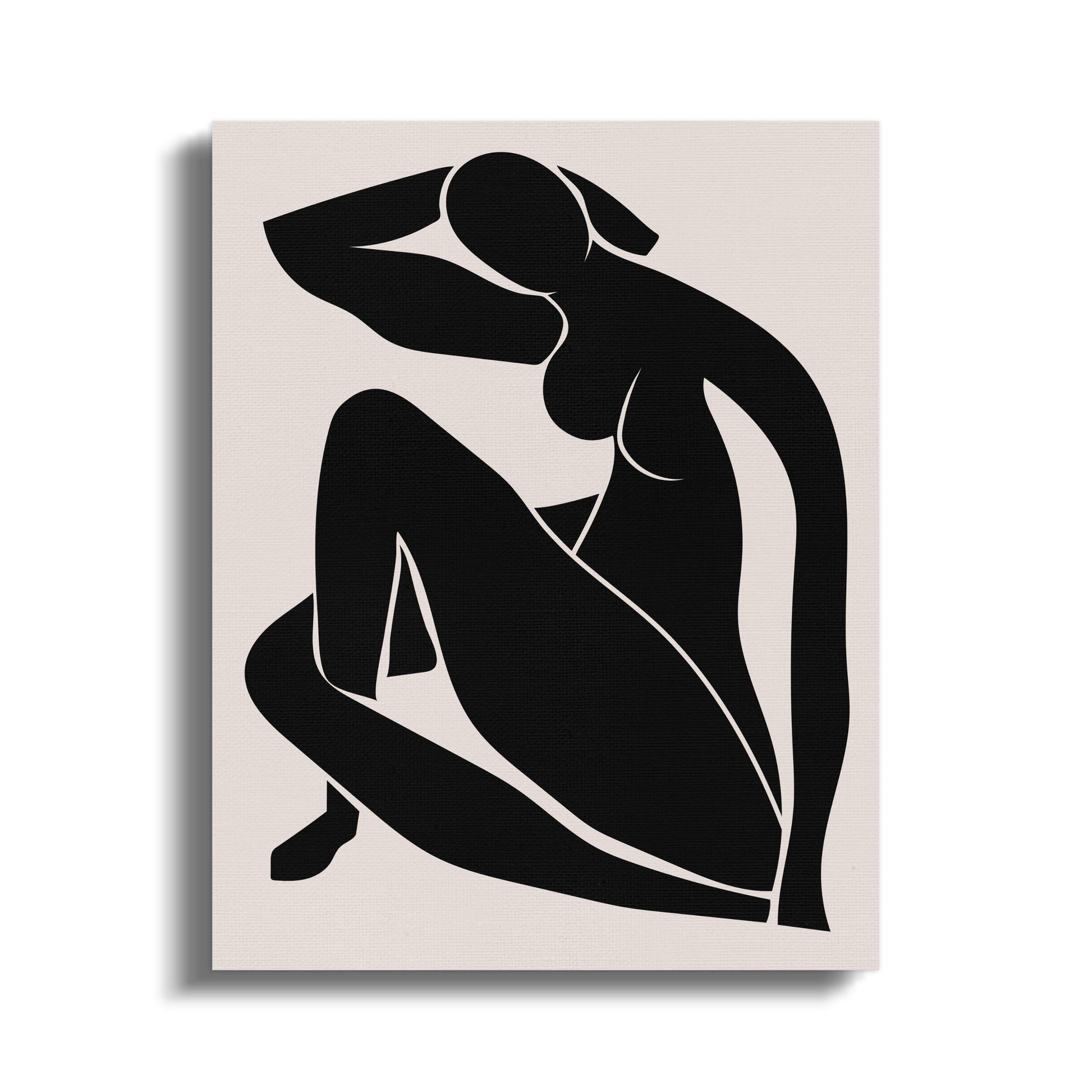 Premium Poster of Abstract Black Silhouette Feminine Design Canvas Wraps