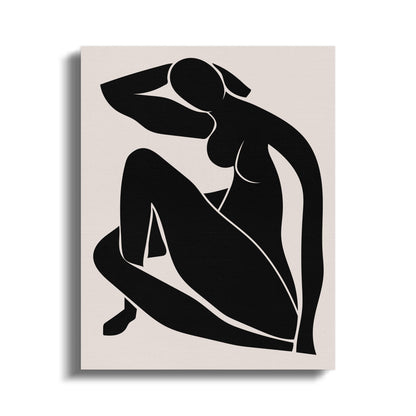 Premium Poster of Abstract Black Silhouette Feminine Design Canvas Wraps