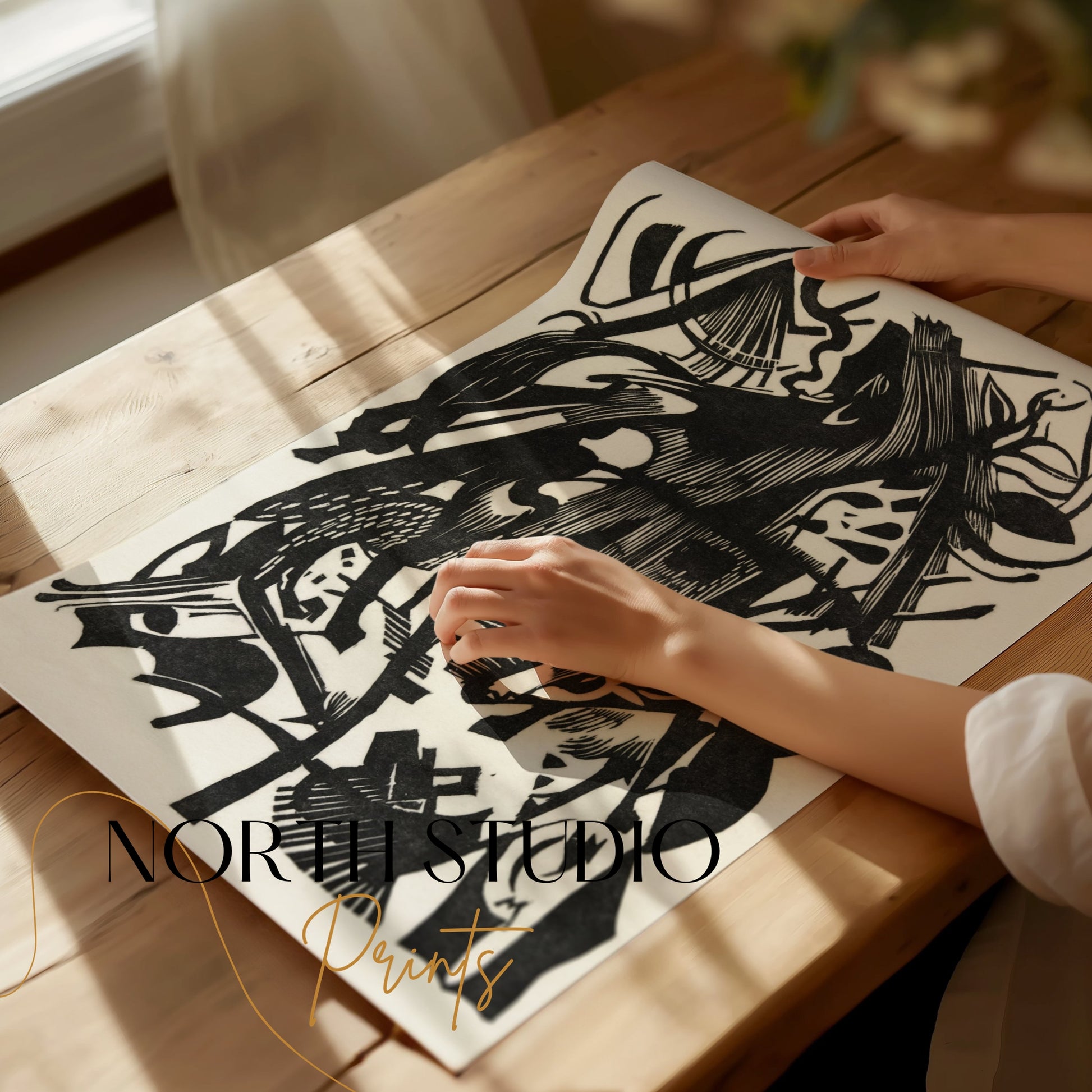 Premium Poster of Abstract Black and White Animal Design Art Posters